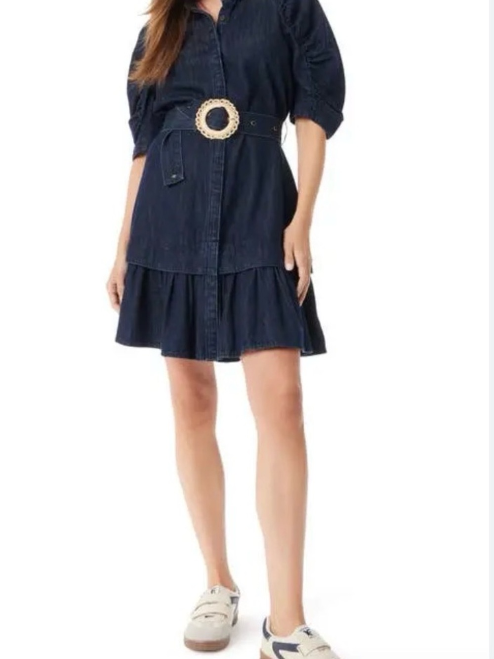 Sam Edelman Dark Navy Belted Denim Mini Dress
